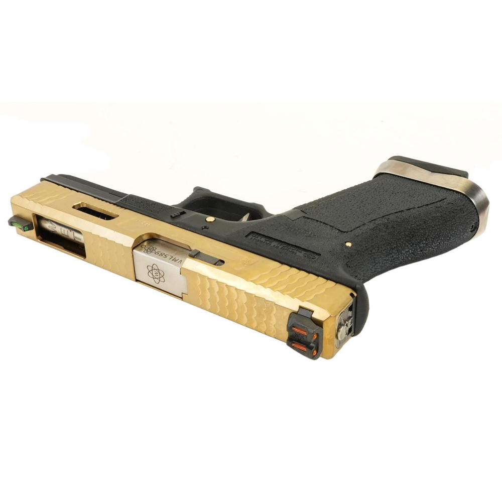 WE GLOCK17 G17 TG GBB AIRSOFT TABANCA Siyah Gövde / Gold Sürgü / Silver Namlu (WE-G001WET-TG)