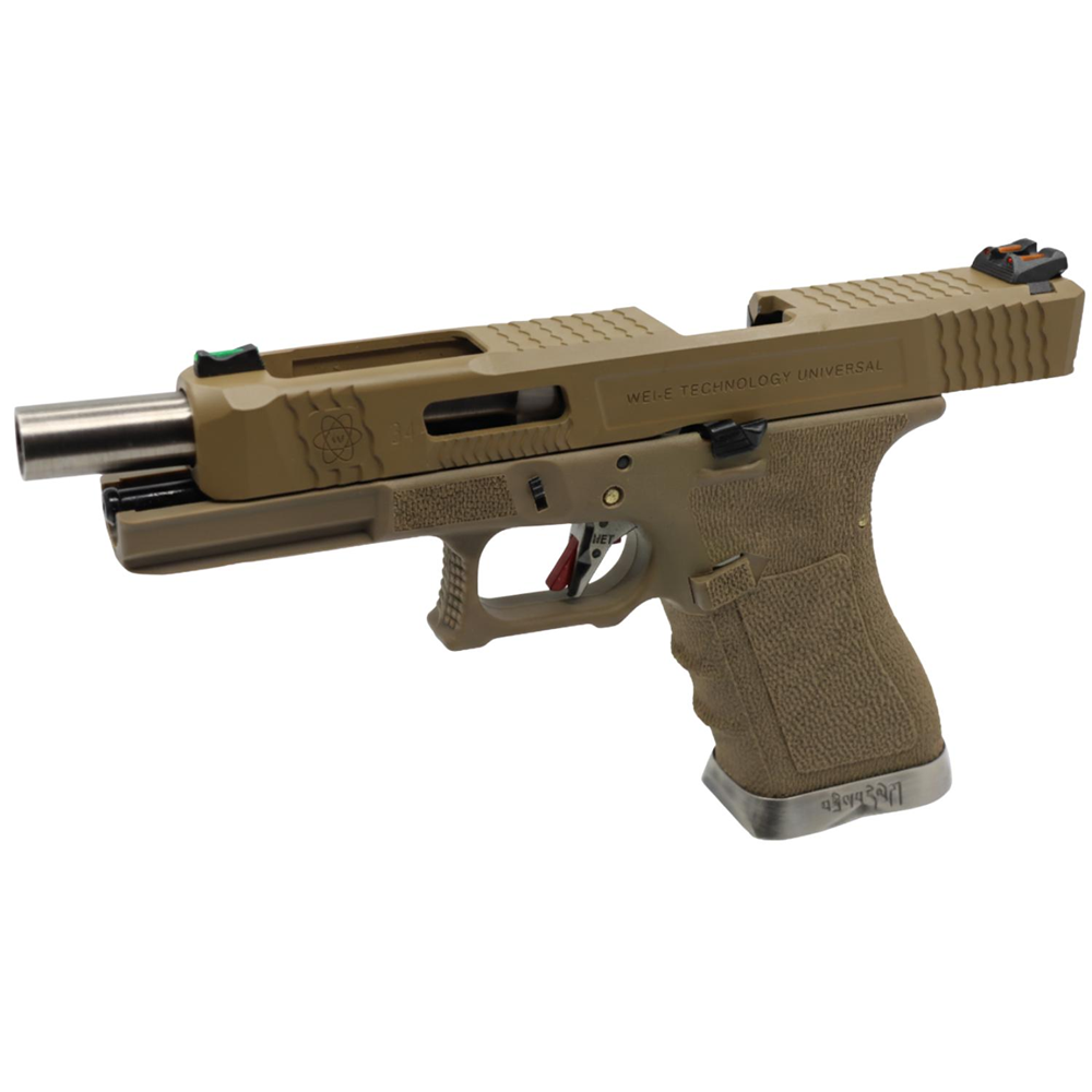 WE Glock34 G34 T10 GBB Airsoft Tabanca TAN Kızak / Silver Namlu / TAN Gövde