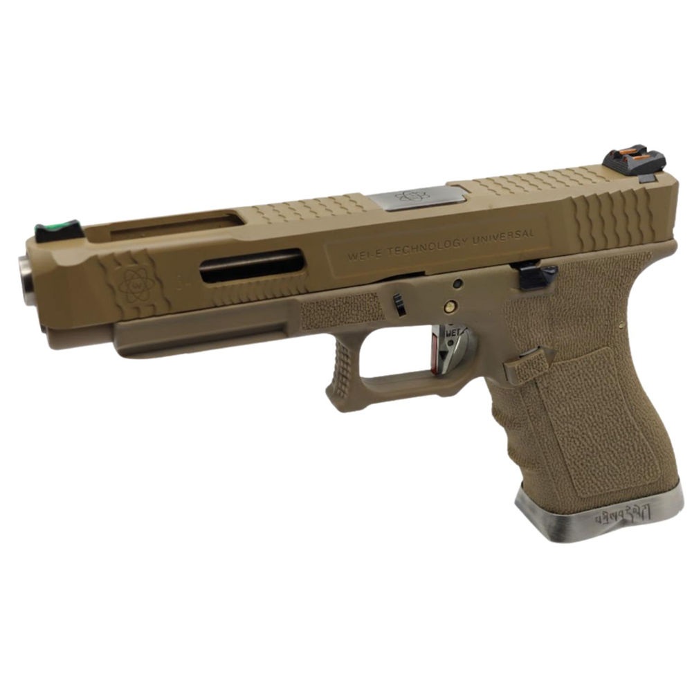 WE Glock34 G34 T10 GBB Airsoft Tabanca TAN Kızak / Silver Namlu / TAN Gövde