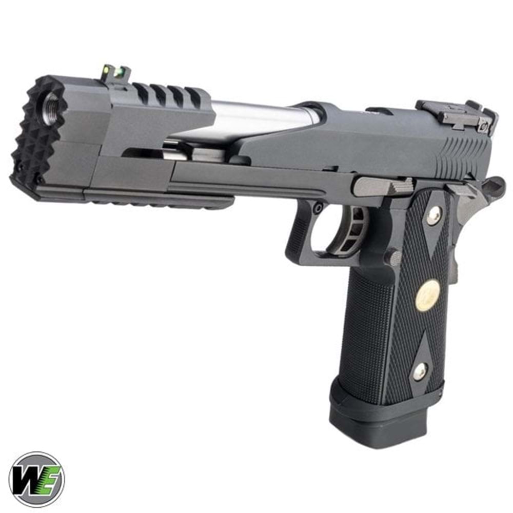 WE-Tech Competition Series ''Xcelerator Dragon'' Hi-CAPA GBB Airsoft Tabanca - Uzun Namlu/Siyah/madalyon Kabza
