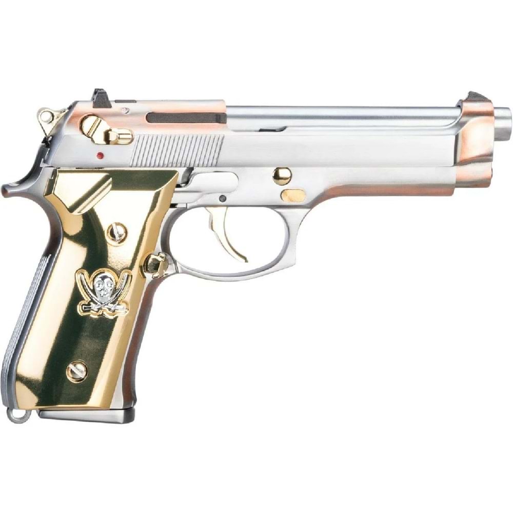 WE M92F ''Calico Jack'' Full Metal GBB Airsoft Tabanca Silver Gold