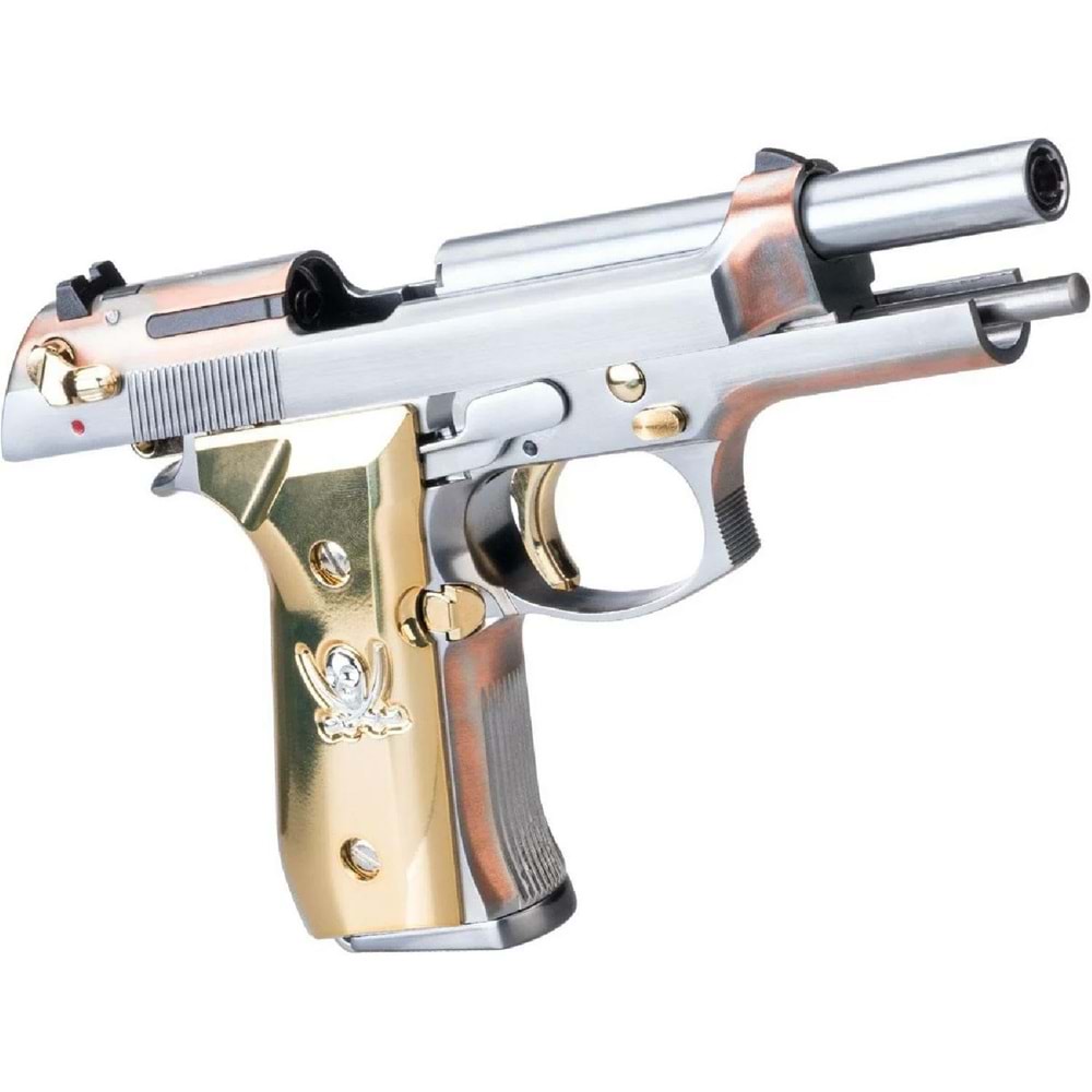 WE M92F ''Calico Jack'' Full Metal GBB Airsoft Tabanca Silver Gold