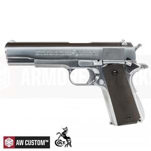 AW CUSTOMS COLT LISANSLI 1911A1 GBB AIRSOFT TABANCA - GÜMÜŞ RENK