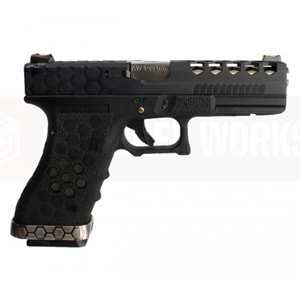 AW VX0101 GLOCK17 G17 HexCut GBB Airsoft Tabanca - Siyah