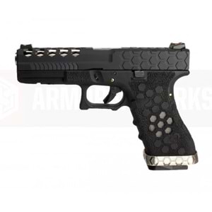 AW VX0101 GLOCK17 G17 HexCut GBB Airsoft Tabanca - Siyah