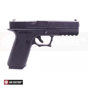 AW Custom Glock18 FullAuto Agency Tipi Siyah Airsoft GBB Tabanca