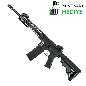 Delta Armory M4 AR15 KeyMod 10'' Charlie Siyah AEG Airsoft Tüfek / Pil Şarj Setli