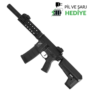 Delta Armory AR15 SilentOps 7'' Charlie Siyah AEG Airsoft Tüfek / Pil Şarj Setli