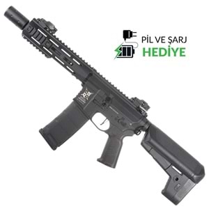 Delta Armory M4 AR15 M-LOK SilentOps 8'' Charlie Siyah Airsoft Tüfek SET DA-C10