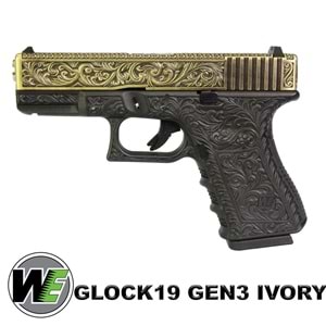 Airsoft Tabanca WE Glock 19 Gravür WE-G003BOX-FP Ivory