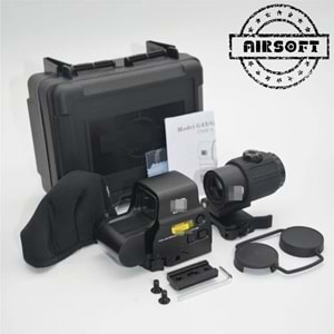 SOTAC 558 G43 Red & Green Dot Holographic Reflex Sight Scope with G43 3X Magnifier Combo Built-in Flip QD Mount Nişangah - Siyah