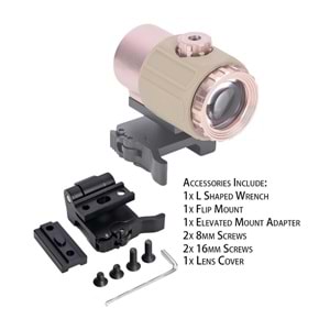 SOTAC 558 G43 Red & Green Dot Holographic Reflex Sight Scope with G43 3X Magnifier Combo Built-in Flip QD Mount Nişangah- Pembe