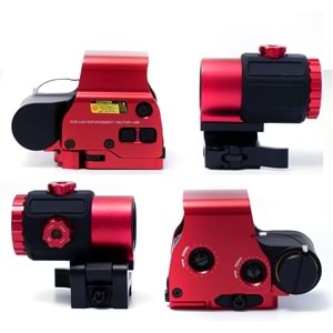 SOTAC 558 G43 Red & Green Dot Holographic Reflex Sight Scope with G43 3X Magnifier Combo Built-in Flip QD Mount Nişangah- Kırmızı