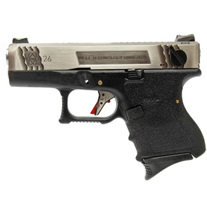 WE GLOCK26 G26 FullAuto T7 GBB Airsoft Tabanca Silver Kızak / Silver Namlu / Siyah Gövde