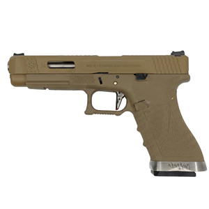 WE Glock34 G34 T10 GBB Airsoft Tabanca TAN Kızak / Silver Namlu / TAN Gövde