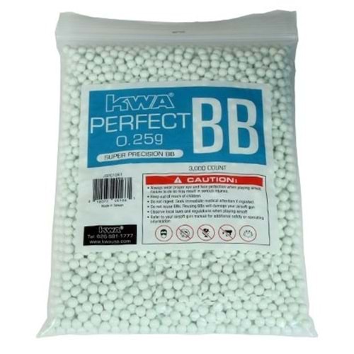 KWA 0.25G (0,25g) PERFECT BB Airsoft Mermi 3000 Adet