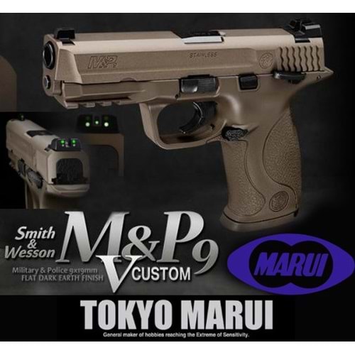 TOKYO MARUI M&P9 Vcustom GBB Airsoft Tabanca - Çöl Rengi
