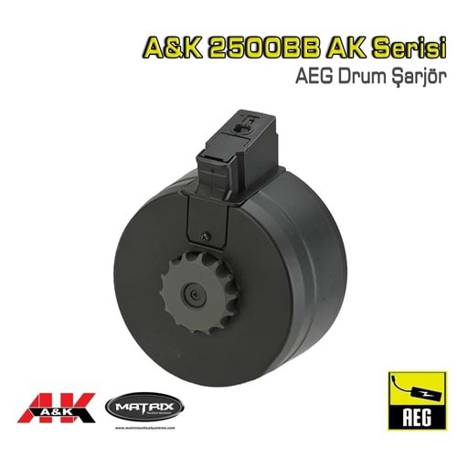 A&K 2500rd AK Serisi AEG Drum Şarjör