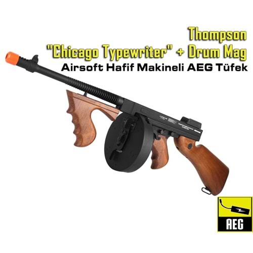 Thompson Hafif Makineli AEG Tüfek ''Chicago Typewriter'' TAMBUR ŞARJÖRLÜ