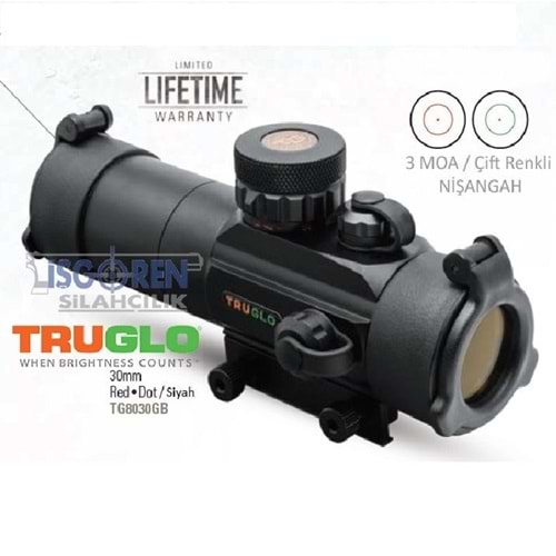CIFT RENK REDDOT TRUGLO TG8030GB 30mm Siyah 3MOA Nişangah