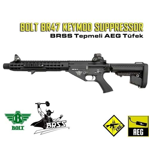 BOLT BR47 KEYMOD SUPPRESSOR BRSS Tepme sistemli BLACK
