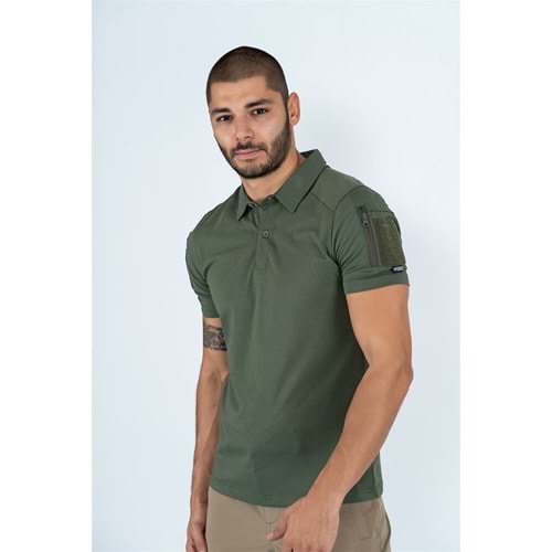 TACTİCAL TİŞÖRT Polo Yaka Kısa Kol HAKİ