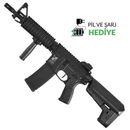Delta Armory AR15 RIS BRAVO CQB-R Siyah AEG Airsoft Tüfek / Pil Şarj Setli DA-B01