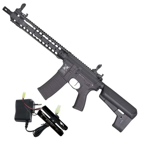 Delta Armory AR15 URX3 12'' BRAVO Siyah AEG Airsoft / Pil Şarj Setli