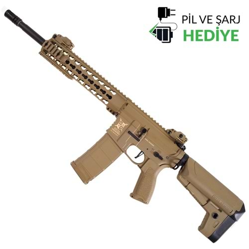 Delta Armory M4 AR15 KeyMod 10'' Charlie Pil ŞARJ SET Airsoft Tüfek FULL TAN / DA-C04-FT