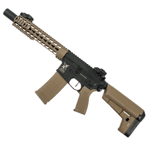 Delta Armory M4 AR15 KeyMod 10'' PREDATOR Charlie TAN Siyah AEG Airsoft Tüfek / Pil Şarj Setli