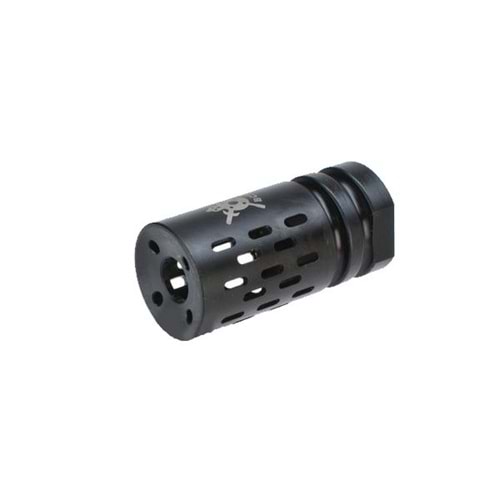 PTS Battle Comp 1.0 Black Oxide Airsoft Alev Gizleyen - Çelik/Siyah - 14mm Pozitif