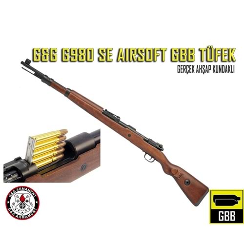 G980 SE AIRSOFT KAR98 SHELL EJECT GBB TÜFEK + SET KARTUŞ + Dummy