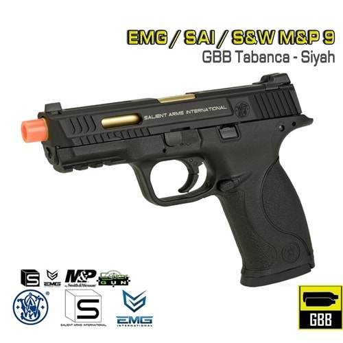 EMG/SAI/ Smith Wesson lisanslı M&P9 GBB Tabanca - Siyah