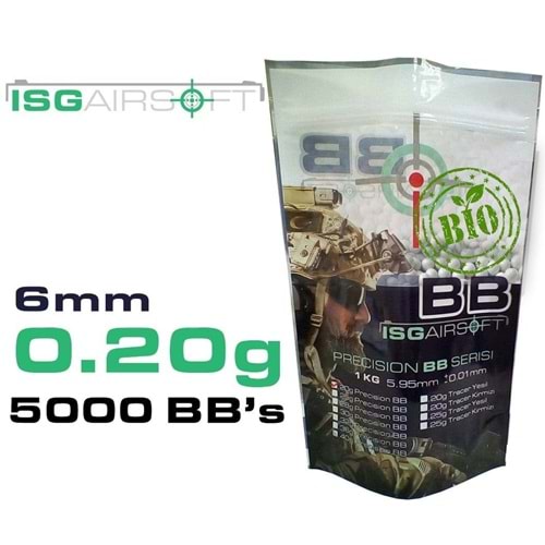 ISGairsoft 0.20g Airsoft BIO BB 5000 adet 1KG PAKET
