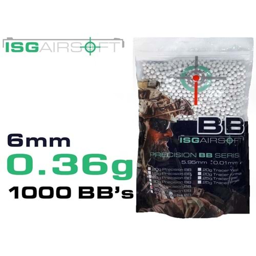 ISGairsoft 0.36g Airsoft BB 1000adet Paket