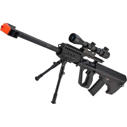 JG AUG AU-5G Anti-Tank Custom Airsoft AEG Tüfek Dürbün & Bipod Ayak SET Halınde JG-0446A