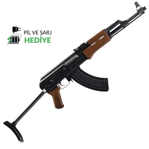 JG AIRSOFT AK47-S Katlanır Dipçikli Airsoft AEG Tüfek Set (0507W)