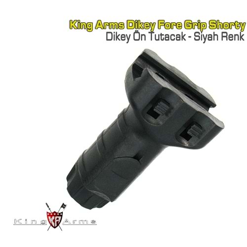 King Arms Vertical Fore Grip Shorty - Dikey Tutacak - Siyah Renk