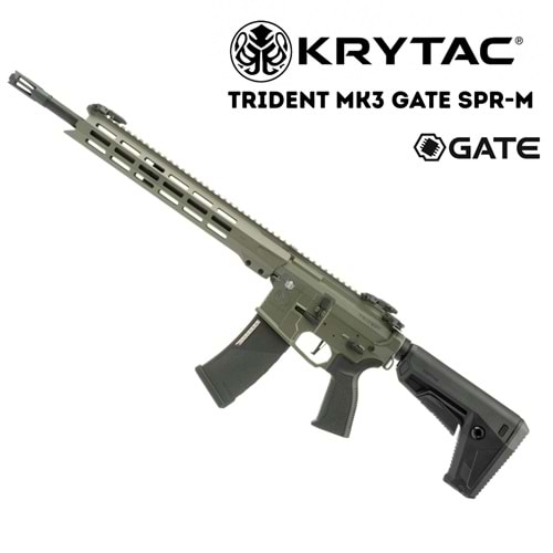KRYTAC Trident MK3 GATE SPR-M FG (M-LOK) AEG Airsoft Tüfek HAKİ YEŞİL