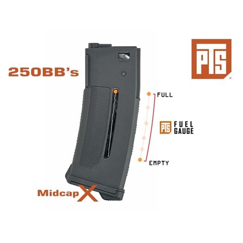 PTS Enhanced Polymer Magazine (EPM1) 250BB Midcap SIYAH AEG Şarjörü
