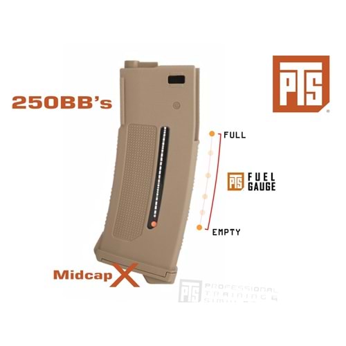 PTS Enhanced Polymer Magazine (EPM1) 250BB Midcap TAN AEG Şarjörü