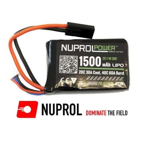 Nuprol LIPO PIL 7.4V 1500MAH 20C PEQ MICRO (8067)
