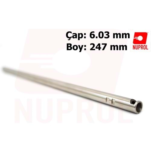 NUPROL Airsoft 247mm (6.03mm) Paslanmaz Çelik Namlu