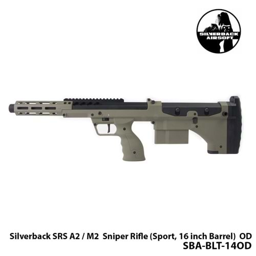 Airsoft Tüfek Silverback Sniper SRS A2 / M2 16\'\'-HAKİ-SBA-BLT-14OD