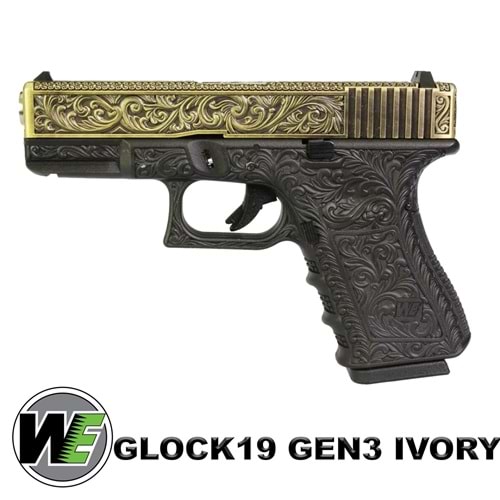 Airsoft Tabanca WE Glock 19 Gravür WE-G003BOX-FP Ivory