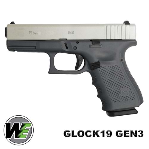 Airsoft Tabanca WE Glock 19 Siyah/Gümüş WE-G003B-SV