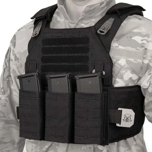 Mas Tactical® Plaka Taşıyıcı 6394 Lazer Kesim Siyah