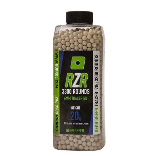 Nuprol RZR 0.20G Green Tracer AirSoft BB 3300 Adet