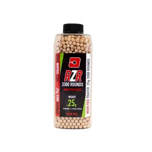 Nuprol RZR 0.25G (0,25g) Red Tracer AirSoft BB 3300 Adet