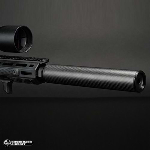 SILVERBACK Karbon Dummy Airsoft Susturucu Replika, Uzun, 14 mm CCW